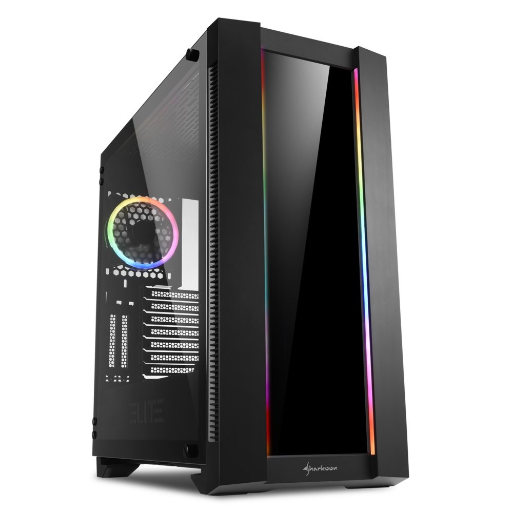 Sharkoon ELITE SHARK CA200G | Midi Tower Behuizing | Zwart - Matmuis